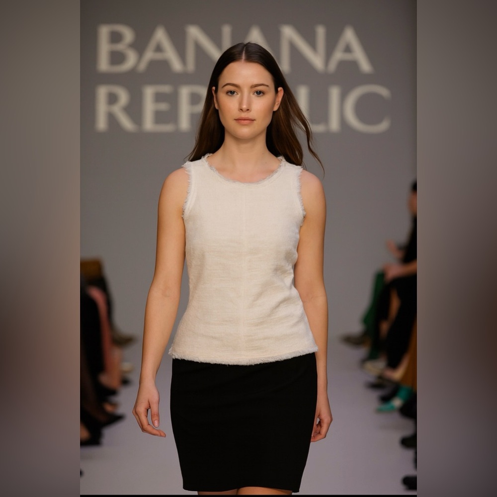 Banana Republic Textured Cream Tank Top